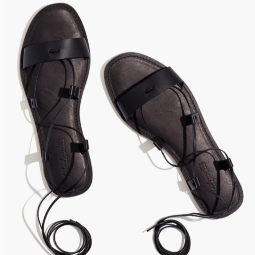 NWT Madewell The Boardwalk Lace-Up Sandal in Leather Size 8